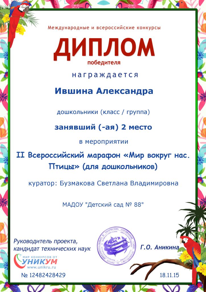 Диплом мир конкурсов Диплом мир конкурсов